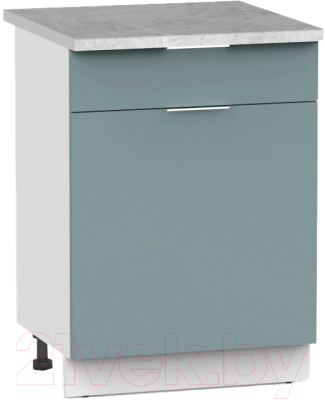 Шкаф-стол кухонный Интермебель Микс Топ ШСР 850-19-600 (сумеречный голубой/венато)