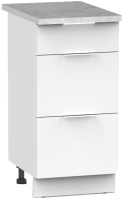 Шкаф-стол кухонный Интермебель Микс Топ ШСР 850-23-300 (белый премиум/мрамор лацио светлый) - 