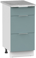 Шкаф-стол кухонный Интермебель Микс Топ ШСР 850-23-300 (сумеречный голубой/мрамор лацио светлый) - 