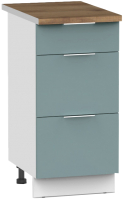 Шкаф-стол кухонный Интермебель Микс Топ ШСР 850-23-400 (сумеречный голубой/дуб фигурный светлый) - 