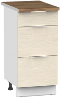 Шкаф-стол кухонный Интермебель Микс Топ ШСР 850-23-400 (вудлайн кремовый/дуб фигурный светлый) - 