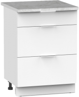 Шкаф-стол кухонный Интермебель Микс Топ ШСР 850-23-500 (белый премиум/мрамор лацио светлый) - 