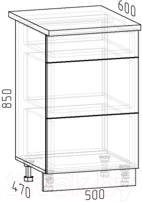 Купить Шкаф-стол кухонный Интермебель Микс Топ ШСР 850-23-500  