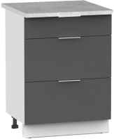 Шкаф-стол кухонный Интермебель Микс Топ ШСР 850-23-500 (графит серый/мрамор лацио светлый) - 