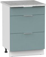 Шкаф-стол кухонный Интермебель Микс Топ ШСР 850-23-500 (сумеречный голубой/мрамор лацио светлый) - 