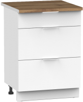 Шкаф-стол кухонный Интермебель Микс Топ ШСР 850-23-600 (белый премиум/дуб фигурный светлый) - 