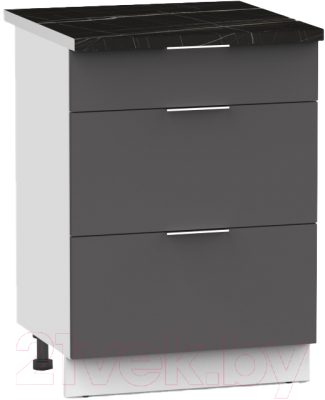 Шкаф-стол кухонный Интермебель Микс Топ ШСР 850-23-600 (графит серый/тунис)