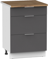 Шкаф-стол кухонный Интермебель Микс Топ ШСР 850-23-600 (графит серый/дуб крафт золотой) - 