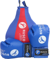 Набор для бокса детский RuscoSport 4oz (синий/красный) - 