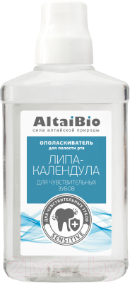 Ополаскиватель для полости рта AltaiBio Липа-Календула для чувствительных зубов (400мл)