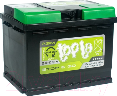 Автомобильный аккумулятор Topla TOP AGM Stop&Go TAG60 / 114060 (60 А/ч)