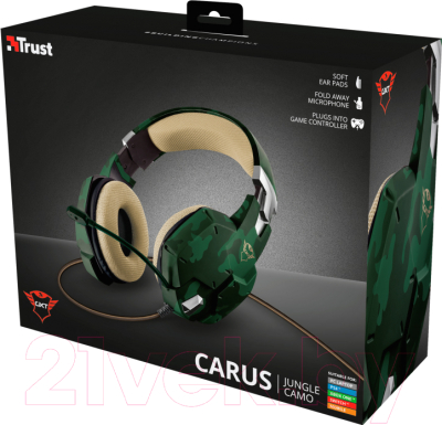 Наушники-гарнитура Trust GXT 322C Carus Gaming Headset Jungle Camo / 20865