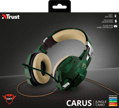 Наушники-гарнитура Trust GXT 322C Carus Gaming Headset Jungle Camo / 20865