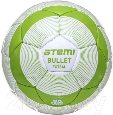 Мяч для футзала Atemi Bullet Futsal PU (размер 4, белый/зеленый)