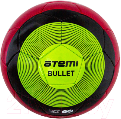 Футбольный мяч Atemi Bullet Winter PU (размер 5, красный/чёрный/зеленый)