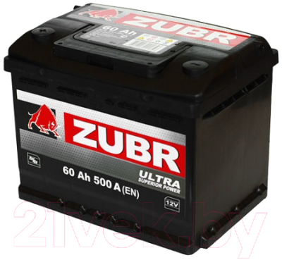 Автомобильный аккумулятор Zubr Ultra L+ (60 А/ч)