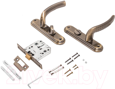Изображение товара Защелка врезная с фиксацией БУЛАТ Альфа ЗЩ1-Д01.01 П (правая, бронза)