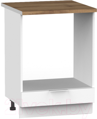 Шкаф под духовку Интермебель Микс Топ ШСРГ 850-33-600 (белый премиум/дуб фигурный светлый)