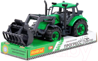 Погрузчик игрушечный Полесье Прогресс Сельскохозяйственный / 94599 (инерционный, зеленый)