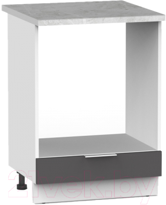 Шкаф под духовку Интермебель Микс Топ ШСРГ 850-33-600 (графит серый/мрамор лацио светлый)