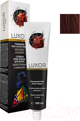 Крем-краска для волос Luxor Professional Стойкая 6.4 (100мл, темный блондин медный) - 
