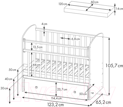 Детская кроватка Фея 750 / 0002551.9 (белый)