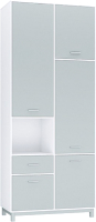 Шкаф Polini Kids Mirum 2320 двухсекционный / 0002068.55 (белый/серый) - 