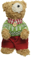 Фигура под елку Kaemingk Медвежонок в зимнем наряде / 611807 (коричневый) - 