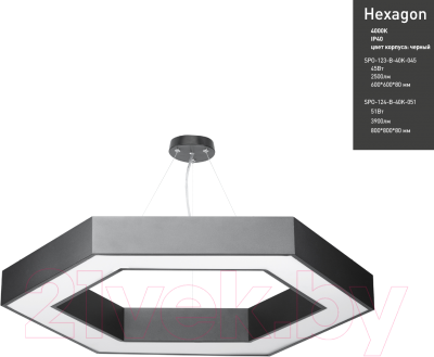 Потолочный светильник ЭРА Geometria Hexagon / Б0050555