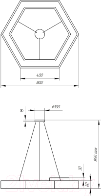 Потолочный светильник ЭРА Geometria Hexagon / Б0050557