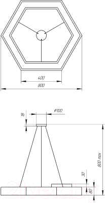 Потолочный светильник ЭРА Geometria Hexagon / Б0050556