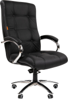Кресло офисное Chairman 424 N (кожа, черный) - 