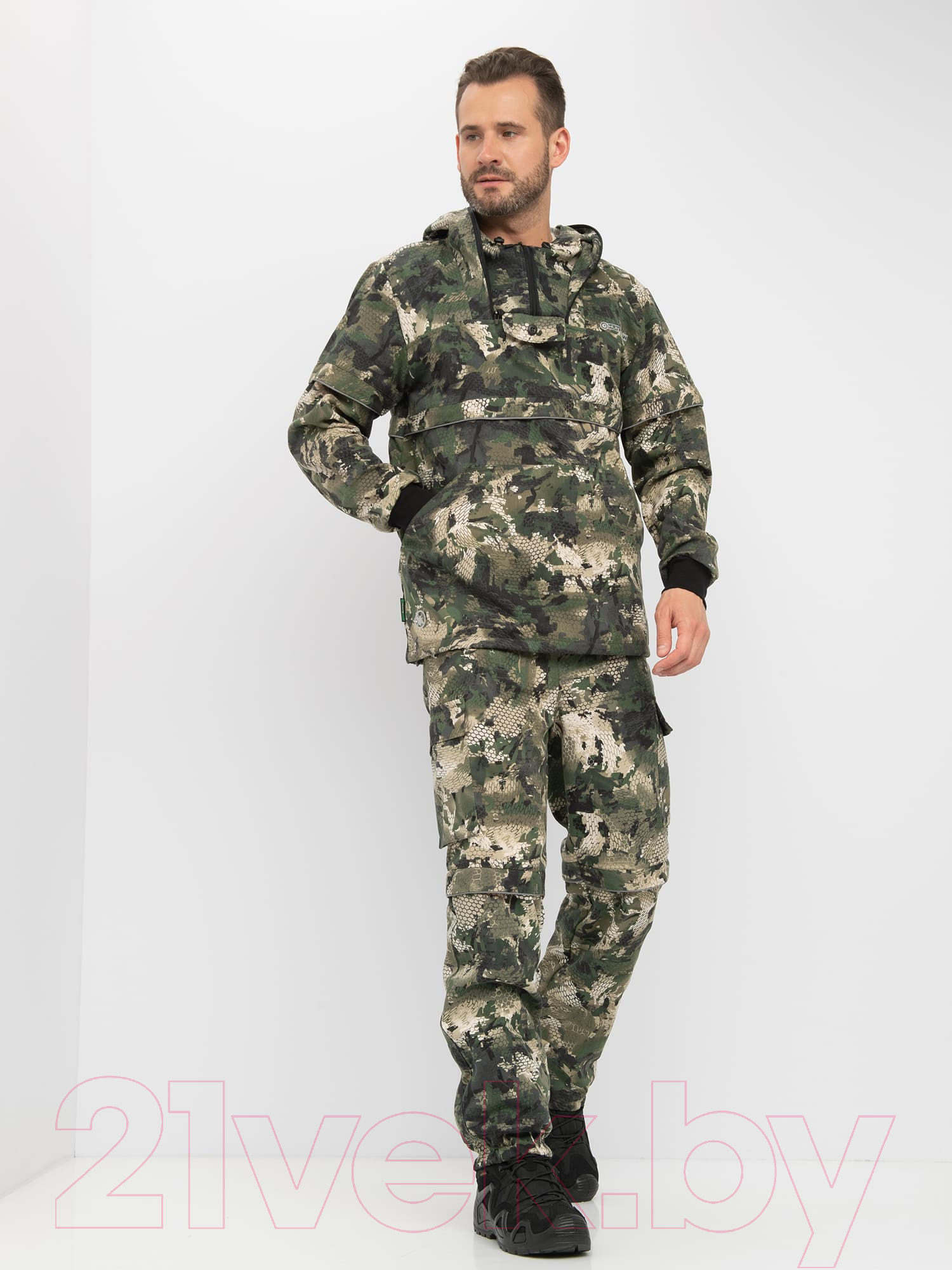 Костюм для охоты и рыбалки Huntsman Антигнус Люкс Зеленый питон Смесовая / 9023 (р-р 28-30/110-116) — фото 2