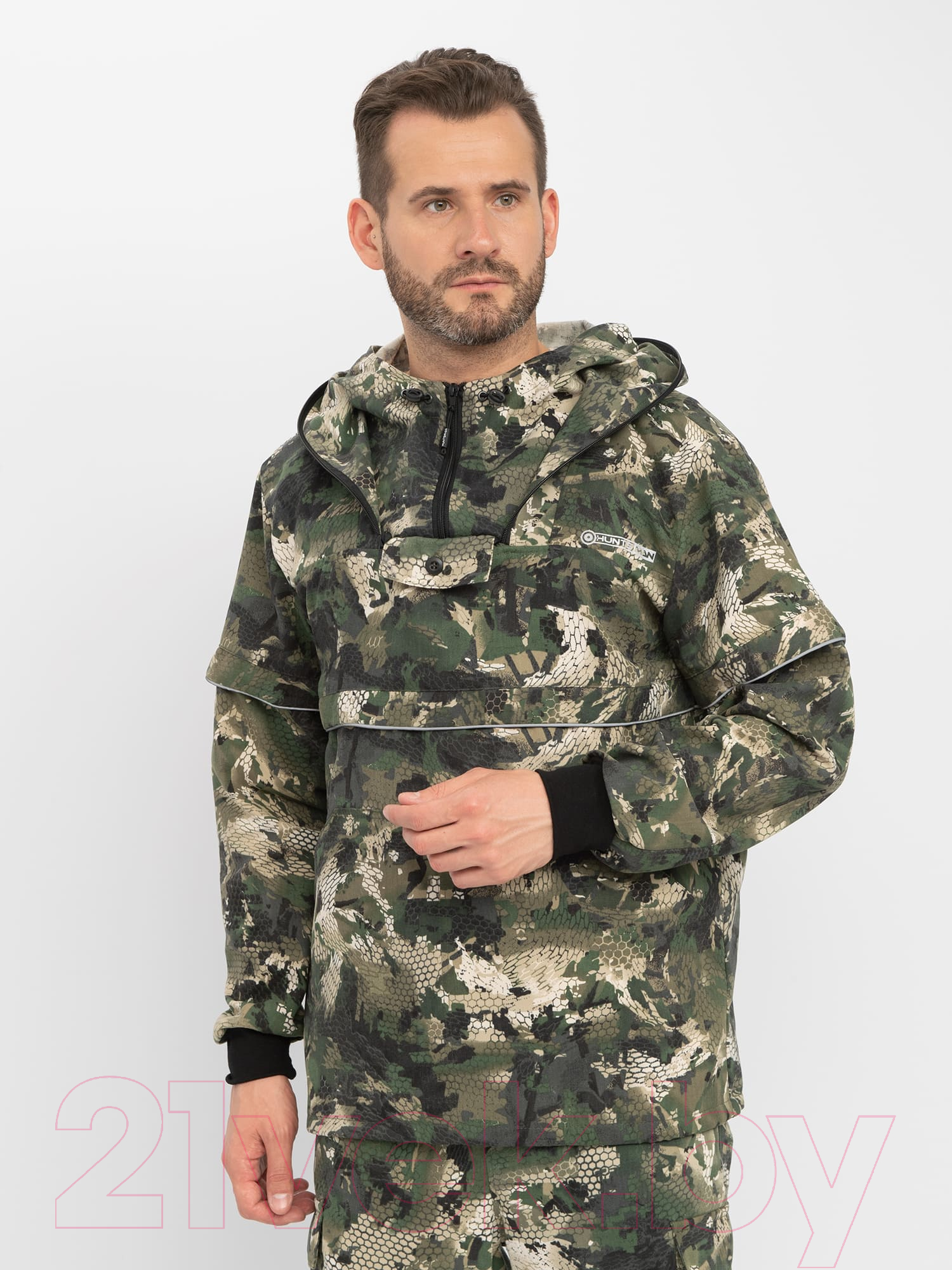 Костюм для охоты и рыбалки Huntsman Антигнус Люкс Зеленый питон Смесовая / 9023 (р-р 28-30/110-116) — фото 6