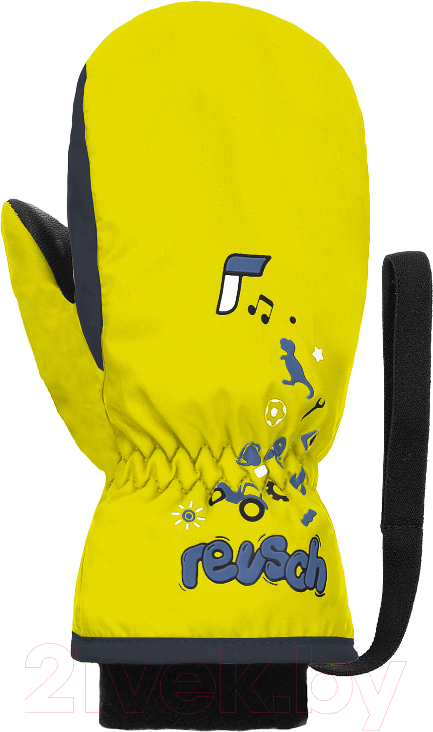 Варежки лыжные Reusch Kids Mitten Safety / 6285405-2305 (р-р 2, Yellow/Dress Blue)