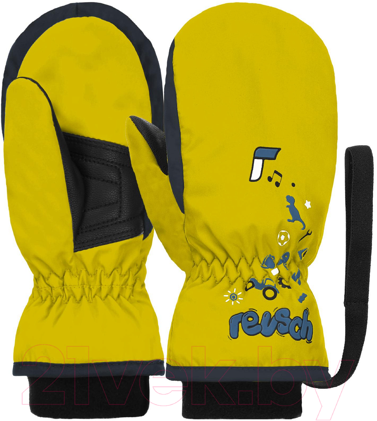 Варежки лыжные Reusch Kids Mitten Safety / 6285405-2305 (р-р 2, Yellow/Dress Blue) — фото 3