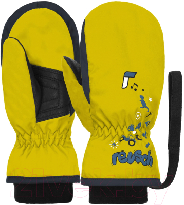 Варежки лыжные Reusch Kids Mitten Safety / 6285405-2305 (р-р 2, Yellow/Dress Blue)
