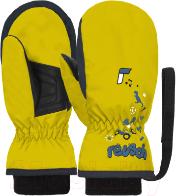 Варежки лыжные Reusch Kids Mitten Safety / 6285405-2305 (р-р 3, Yellow/Dress Blue)