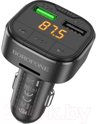 FM-модулятор Borofone BC43 (черный+ЗУ)