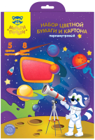 

Набор цветной бумаги и картона, Енот в космосе / БК8-5_38730