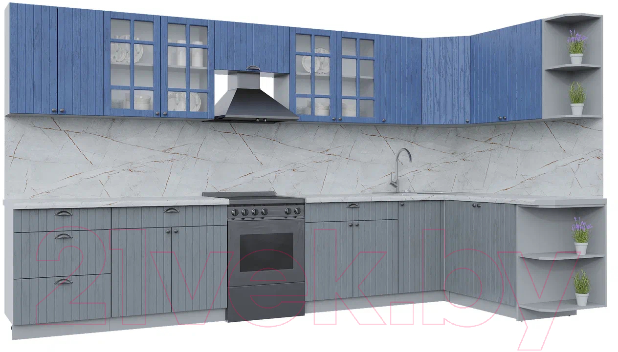 Готовая кухня Интерлиния Берес 1.7x3.8 правая