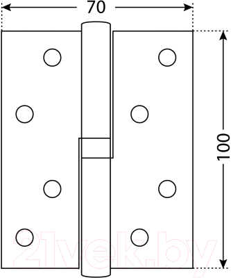Комплект петель дверных Аллюр 2043 L1-RH-1BB-BP (2шт, латунь, блистер)