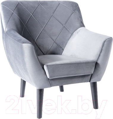 Кресло мягкое Signal Kier 1 Velvet (Bluvel 14, серый/венге)