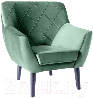Кресло мягкое Signal Kier 1 Velvet (Bluvel 78, зеленый/венге)