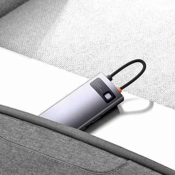USB-хаб Baseus Metal Gleam 4в1 / WKWG070113 (серый)