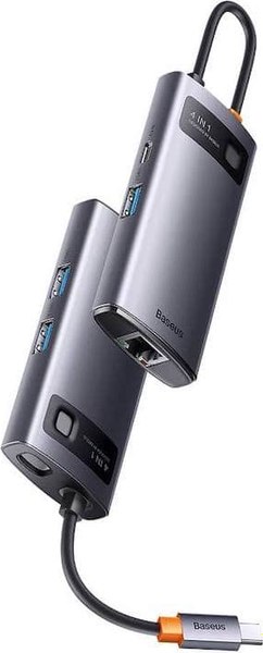 USB-хаб Baseus Metal Gleam 4в1 / WKWG070113 (серый)