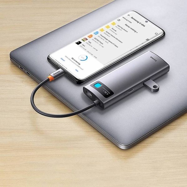 USB-хаб Baseus Metal Gleam 4в1 / WKWG070113 (серый)