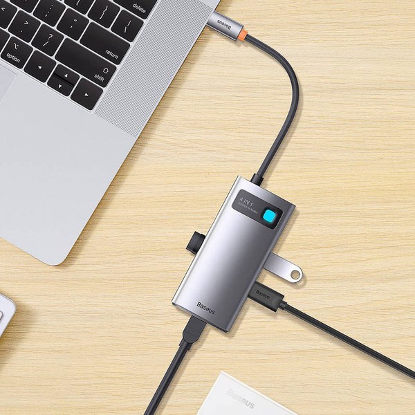 USB-хаб Baseus Metal Gleam 4в1 / WKWG070113 (серый)