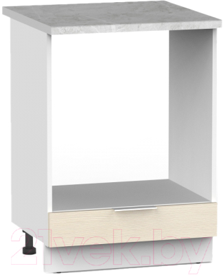 Шкаф под духовку Интермебель Микс Топ ШСРГ 850-33-600 (вудлайн кремовый/мрамор лацио светлый)
