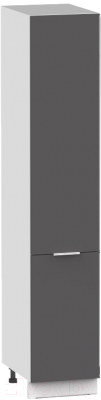 Шкаф-пенал кухонный Интермебель Микс Топ П 2140-2-400 (графит серый)